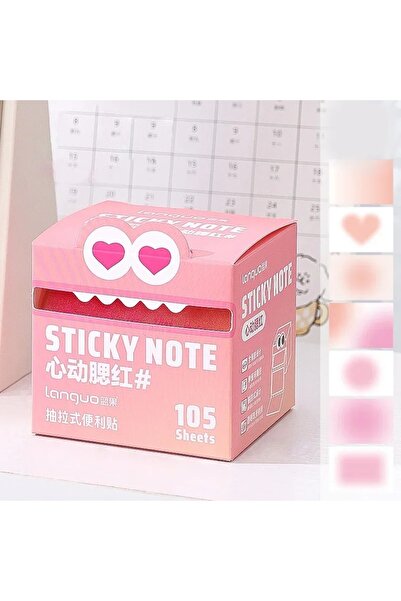 Choice Pink Pull-out Sticky Notes 105Sheets Cute Stationery Gradient Sticky N...