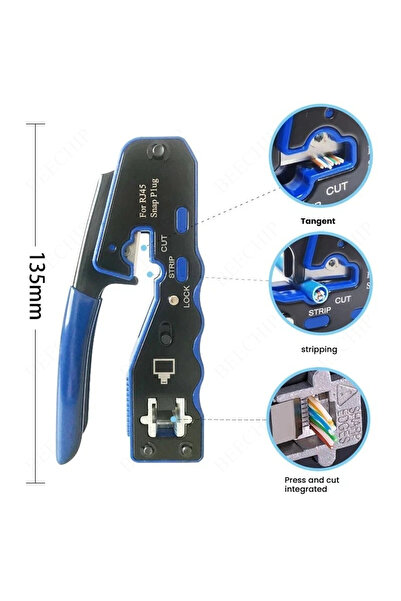 Choice 8P RJ45 Pass Through Network Cable Crimping Tool, Wire Stripper/Cutter...