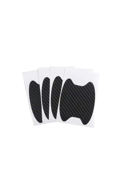 Choice Black 4 Pcs Carbon Fiber Texture Car Door Handle Cup Scratch Protectiv...