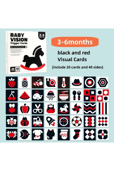 choice2 wooden horse Early Education Toys For Baby Montessori Black White Fla...