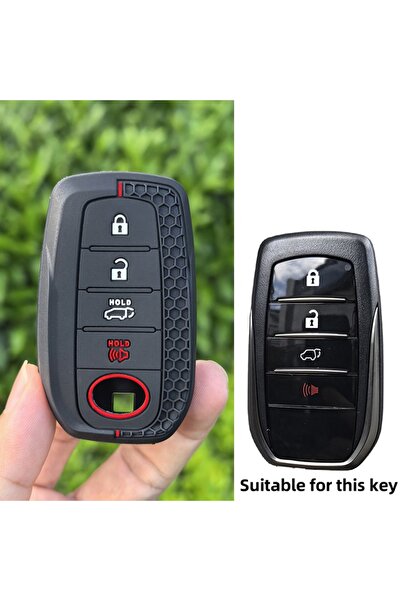 choice2 غطاء مفتاح سيارة سيليكون بـ 4 أزرار 2026 مع سلسلة لسيارات تويوتا كورو...