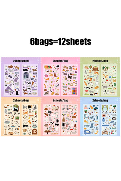 Choice6 S30261-A Mr.Paper Cute Animal Stickers 2 Sheets/Pack Kawaii Cartoon C...