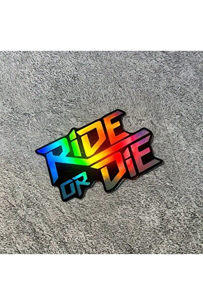 choice2 ملصقات فينيل هولوغرافية ليزرية بتصميم "RIDE OR DIE" مقاومة للماء للدر...