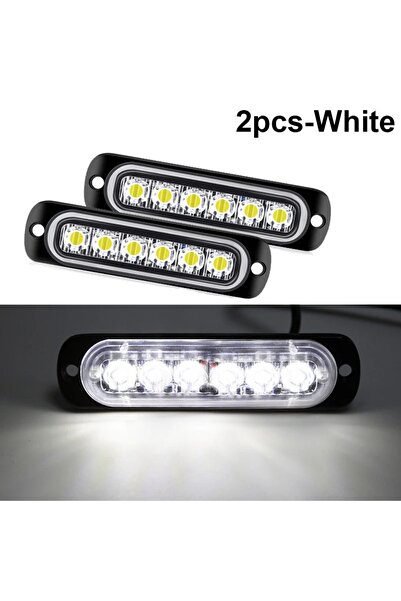 Choice3 2pcs white 6Leds 2Pcs 12/24 Car Side Marker Light Emergency Warning L...