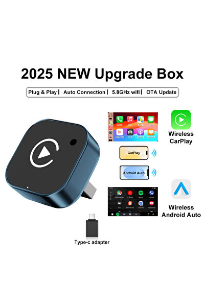 Choice محول U10-2 الأزرق من FLIXIVI لتشغيل CarPlay لاسلكيًا وAndroid Auto 2 ف...