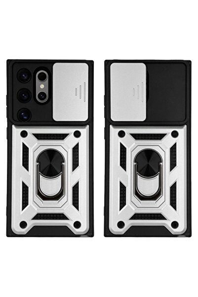 Sonique Θήκη Ring Armor CamPro για Samsung Galaxy S24 Ultra Ασημί