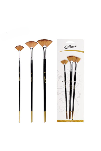 Choice 3pcs 3pcs Fan Brush Set for Watercolor Oil Painting Acrylic Art Suppli...