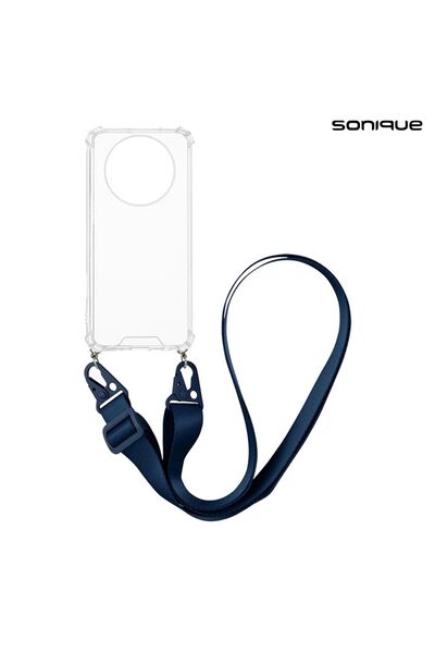 Sonique Θήκη Σιλικόνης με Strap Armor Clear Realme 12 Plus 5G Μπλε Σκούρο