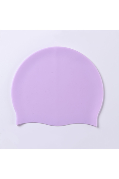 Choice3 purple Silicone World Silicone Swimming Cap Men Women Long Hair Water...