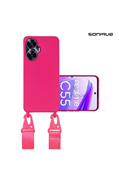 Sonique Θήκη Σιλικόνης με Strap CarryHang Realme C55 Φούξια
