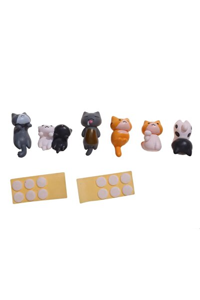 Choice1 6pcs 6Pcs Cute Mini Cartoon Cat Ornaments, Car Screen Edge Decoration...