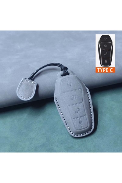 Choice4 C GREY ROPE Car Remote Key Case Cover Shell Fob For BYD Song Plus Att...