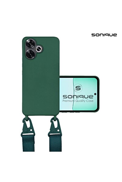 Sonique Θήκη Σιλικόνης με Strap CarryHang Xiaomi Poco F6 5G Πράσινο Σκούρο