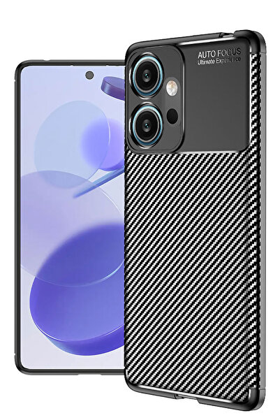 Honor 600 Compatible Camera Shielded (Carbon Design) Protective Luxury Silicone Case