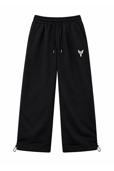 zaee Pantaloni de trening largi, cu picior ajustabil și broderie MT