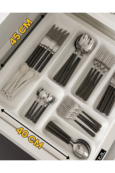 40x45 White In-Drawer Spoon Holder 7-mesh You Can Cut the Product Up to 38*41 Cm