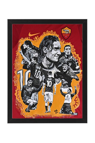 Boomah Accessories Francesco Totti AS Roma Jersey Art Poster with Frame 30x40cm