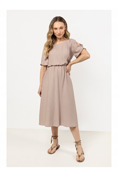 Awama Rochie midi awama, bej, raion/nailon, M INTL
