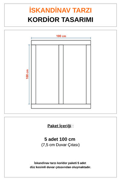 DİECOR İskandinav Duvar Çıtası Dekoratif Boyanabilir 5 adet 100 cm Koridor Tasarımı