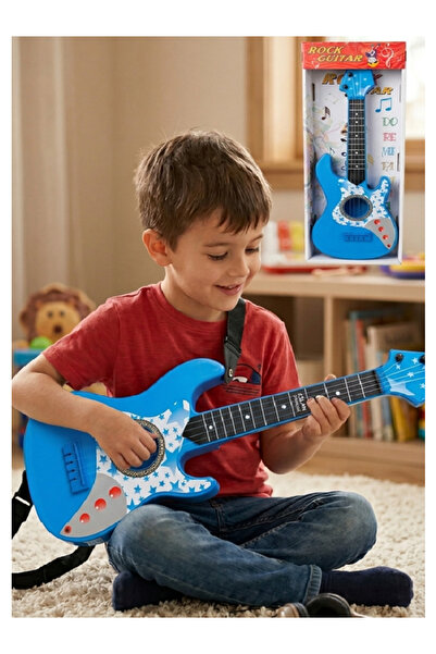 Flower Toys Oyuncak Rock Gitar Çocuk Elektro Gitar 4 Telli Gösteri Erkek Çocu...