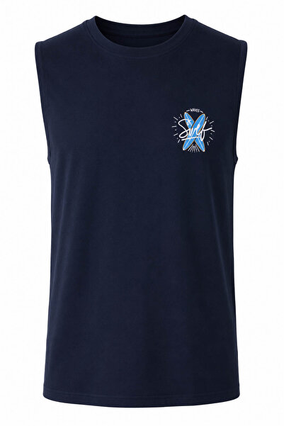 trender Printed Navy Blue Men's Undershirt 26Yl71595037