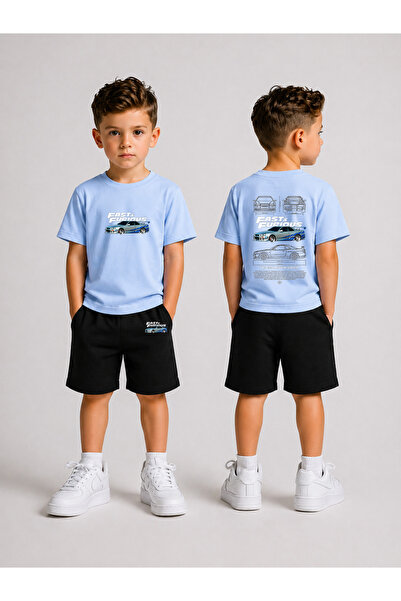 LORVEX Children's T-Shirt and Shorts Set Printed Cotton Summer Combination