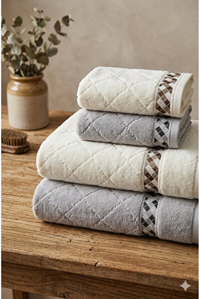 Özdilek Nev Brand Gusn Towel Set 4 Pieces (Nev Is a Brand Belonging to the Öz...