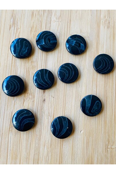 Lorin hobi Glittery Wavy Button with Bottom Attachment 15 mm 10 Pcs