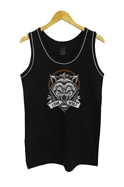 Raf Coll Men's Strappy T-Shirt 100% Cotton Knitted Wolf Design Digital Printed