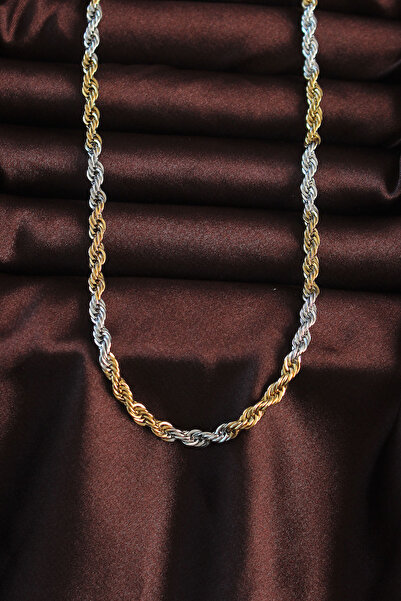 MEKs 316L Steel Double Color Twisted Design Necklace 5886 - Hep-2625-1978