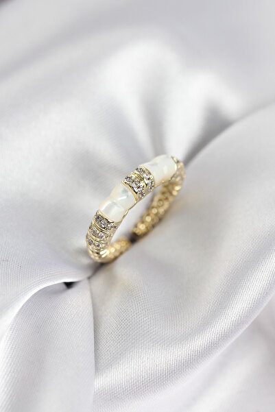 Generic Brand Zircon Stone Bone Model Gold Color Women's Ring 5886