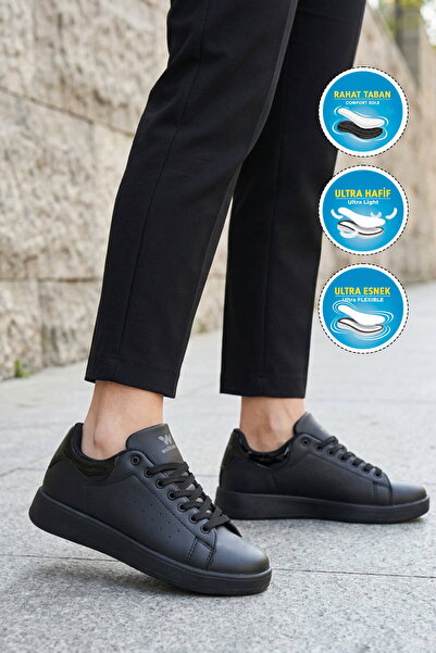 WALKWAY Black Lace-Up Lightweight Unisex Skin Sports Shoes Costa g