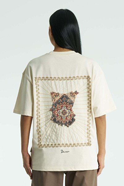 SHANBERWEAR Heritage Oversize Kadın Tişört Stone