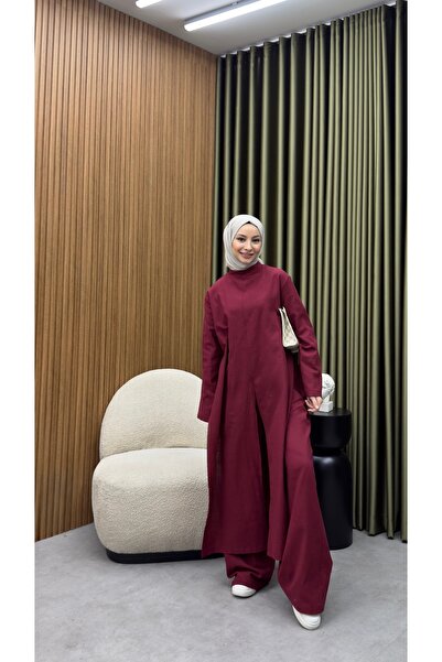 byrukye Keten abaya takımı