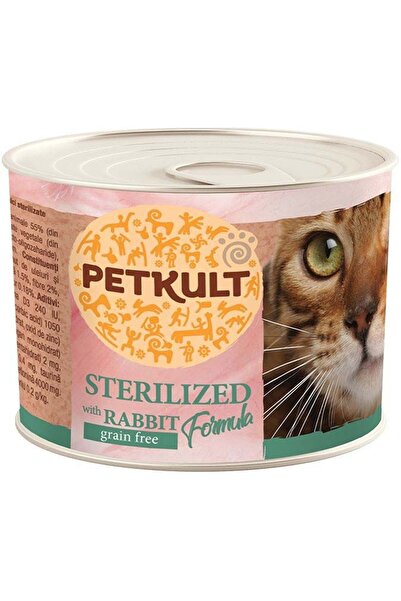 PetKult Hrana umeda pentru pisici Petkult, Sterilized, Iepure, 12x185 g