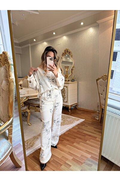 DESENLİ PREMİUM BEYAZ TAKIM