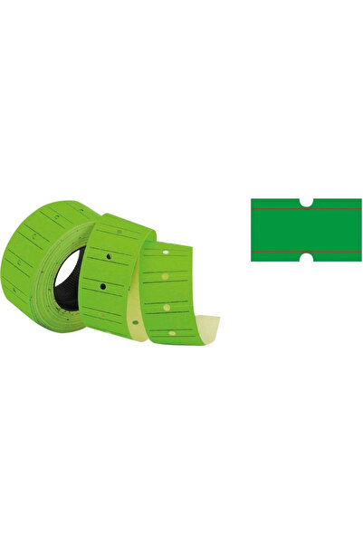 Tanex (12 * 21 mm) Striped Flo Green Price Tag (800 Labels in a Roll)