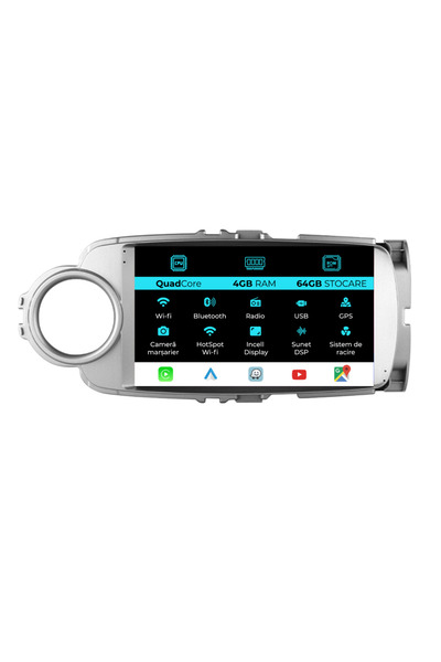 NavStore Dedicated Navigation Toyota Yaris (2011-2018), QuadCore, 9Inch, 4Gb ...
