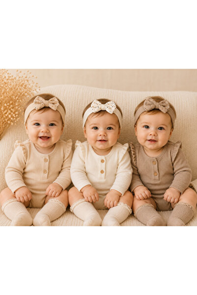 Efia Baby Mini Fiyonk 3'lü Bebek Saç Bandanası