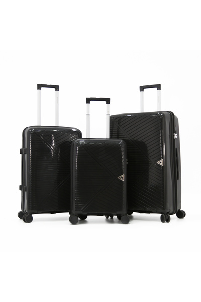 genric 3 Piece PP Hard Shell Luggage Set – Lightweight Travel Suitcase Set wi...