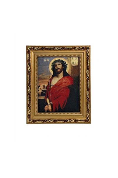 VERSET Orthodox Textile Icon (Goblen) Jesus Christ with Crown of Thorns, Gold...