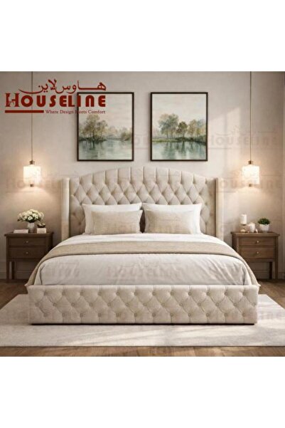 Generic سرير بيج مبطن فاخر كلاسيكي - 180*200