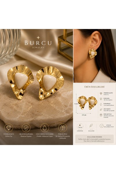 BURCU JEWELRY Luna Pearl Earrings