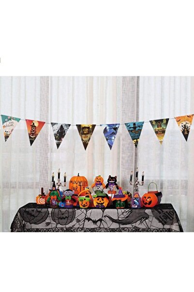 Mestore Halloween Halloween Pennant Flag Banner Ornament 8 Pieces 3 Meters