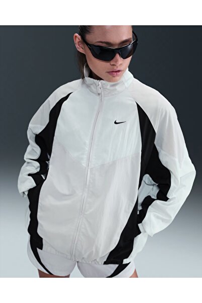 Nike Sportswear Women's Oversized Tracksuit Jacket Bol Kalıp Beyaz Kadın Spor...