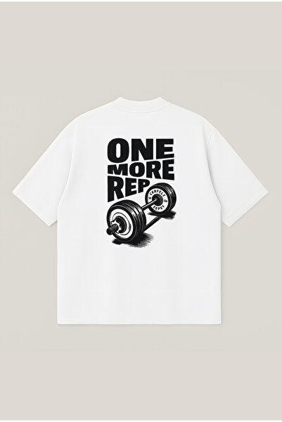 Moon Dancer One More Rep Oversize Boxy Cut Unisex 100% Βαμβακερό T-shirt με σ...