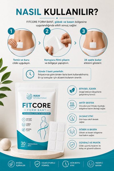 waw international FitCore Form Bant 30 Adet Premium Göbek ve Basen Bandı