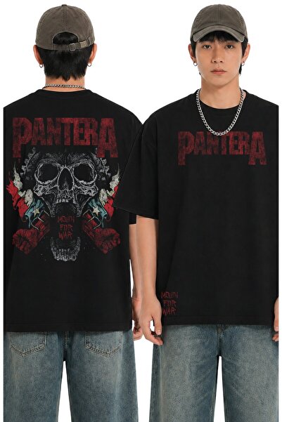 Fuddy Moda Μπλουζάκι Unisex με στάμπα Pantera Mouth For War στην πλάτη, Overs...