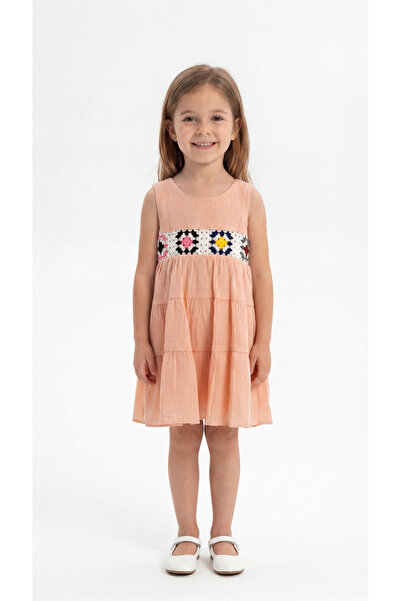 Mışıl Kids Hand Knitted Detailed Girls' Dress