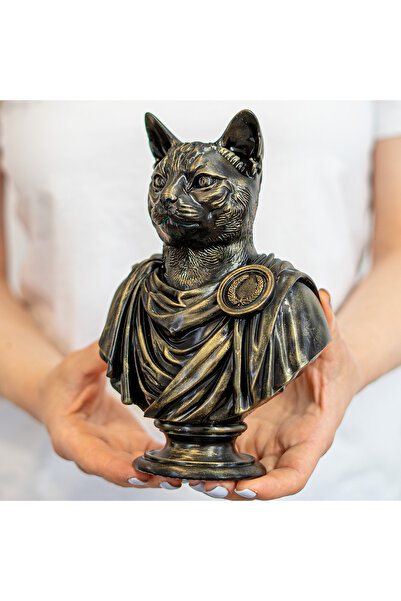 ZupZup Imperial Cat Aurelia Bust, Decorative Statuette, Resin, Hand Painted, ...